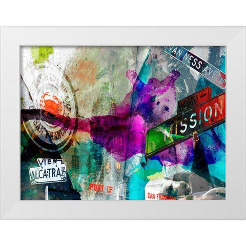 San Francisco Signs III White Modern Wood Framed Art Print by Jasper, Sisa