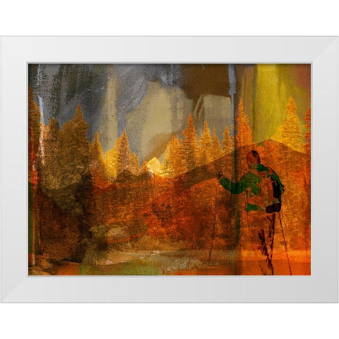 Denver Hiker White Modern Wood Framed Art Print by Jasper, Sisa