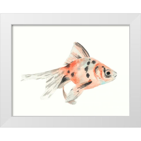 Watercolor Tropical Fish I White Modern Wood Framed Art Print by McCavitt, Naomi