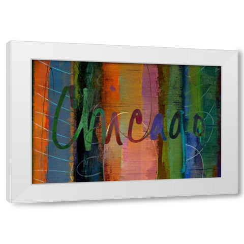 Abstract Chicago White Modern Wood Framed Art Print by Jasper, Sisa