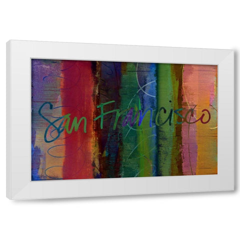 Abstract San Francisco White Modern Wood Framed Art Print by Jasper, Sisa