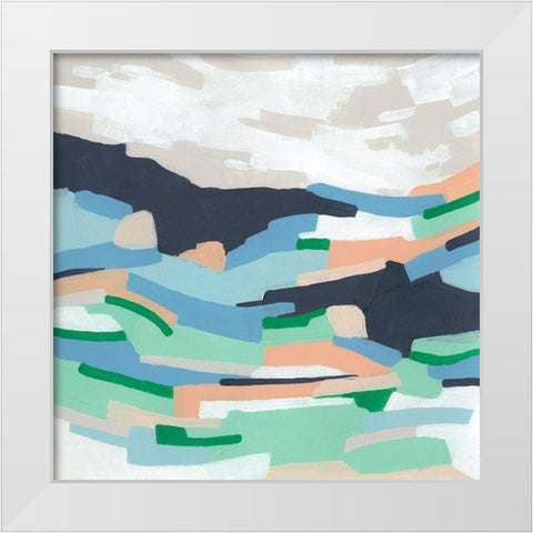 Meadow Vale I White Modern Wood Framed Art Print by Vess, June Erica