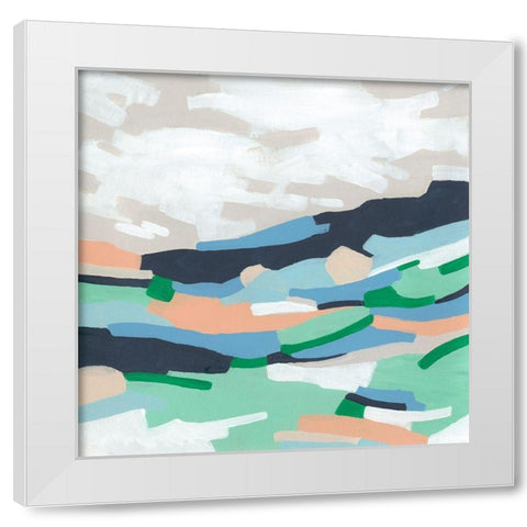 Meadow Vale II White Modern Wood Framed Art Print by Vess, June Erica