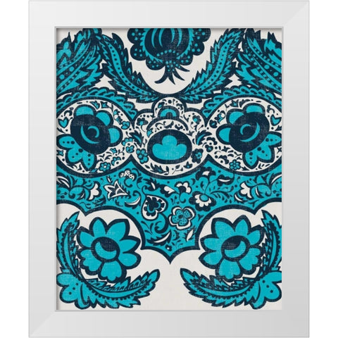 Graphic Damask I White Modern Wood Framed Art Print by Zarris, Chariklia