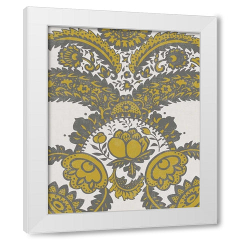 Graphic Damask VI White Modern Wood Framed Art Print by Zarris, Chariklia