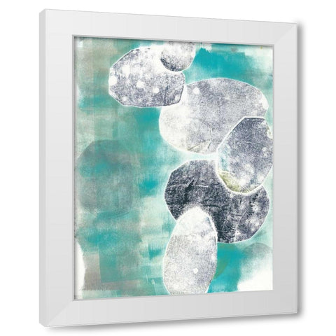 Descending Orbs II White Modern Wood Framed Art Print by Goldberger, Jennifer