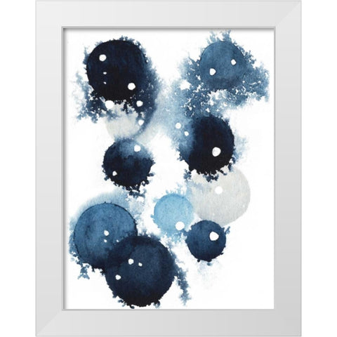 Blue Galaxy IV White Modern Wood Framed Art Print by Popp, Grace