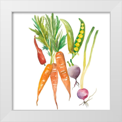 Harvest Medley IV White Modern Wood Framed Art Print by Zarris, Chariklia