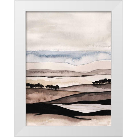 Watercolor Strata I White Modern Wood Framed Art Print by Popp, Grace