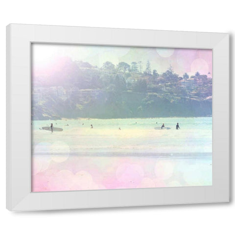Surfin 3 White Modern Wood Framed Art Print by Coomes, Sylvia