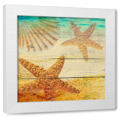 On Sandy Beach I White Modern Wood Framed Art Print by Orlov, Irena
