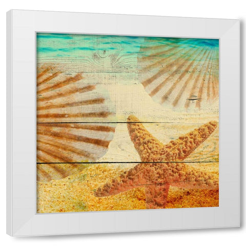 On Sandy Beach II White Modern Wood Framed Art Print by Orlov, Irena