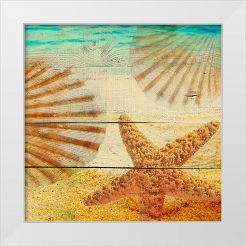 On Sandy Beach II White Modern Wood Framed Art Print by Orlov, Irena