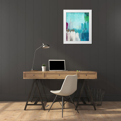 Abstract the Blues II White Modern Wood Framed Art Print by Orlov, Irena