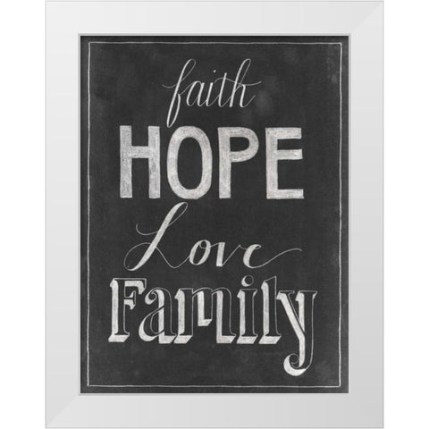 Chalkboard Faith I White Modern Wood Framed Art Print by Popp, Grace