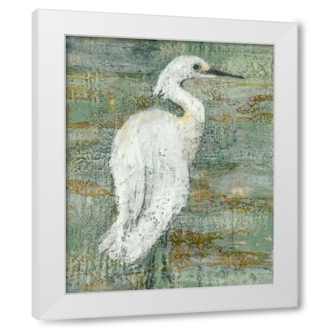 Textured Heron II  White Modern Wood Framed Art Print by Goldberger, Jennifer