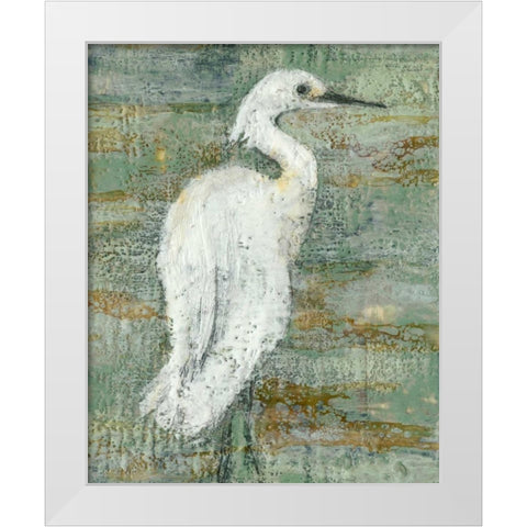 Textured Heron II  White Modern Wood Framed Art Print by Goldberger, Jennifer