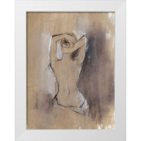 Contemporary Draped Figure I White Modern Wood Framed Art Print by Harper, Ethan