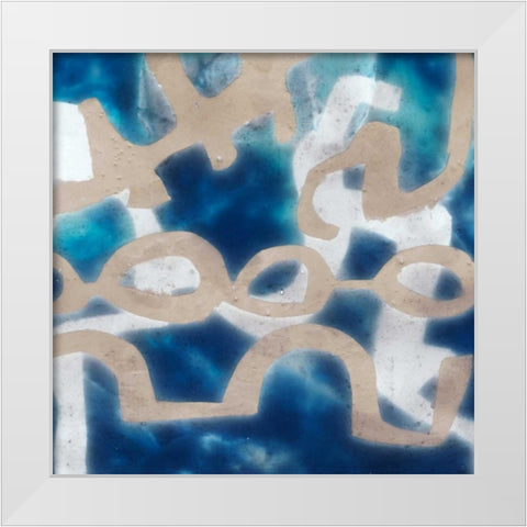 Indigo Tribal II White Modern Wood Framed Art Print by Goldberger, Jennifer