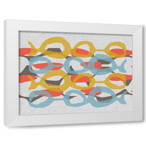 Mid Century Pattern I White Modern Wood Framed Art Print by Goldberger, Jennifer