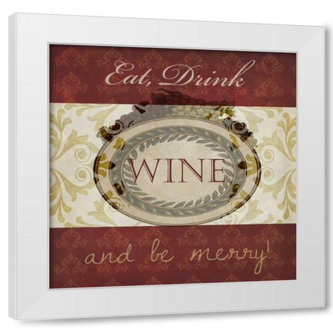 Wine Phrases II White Modern Wood Framed Art Print by Studio W