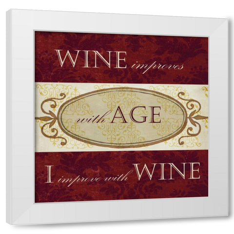 Wine Phrases III White Modern Wood Framed Art Print by Studio W