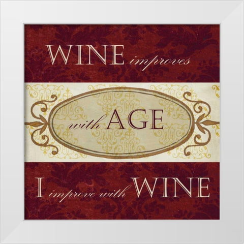 Wine Phrases III White Modern Wood Framed Art Print by Studio W