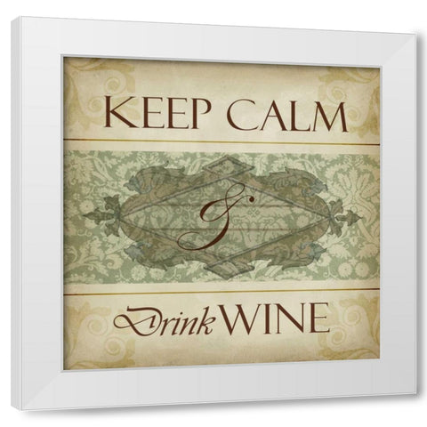 Wine Phrases V White Modern Wood Framed Art Print by Studio W