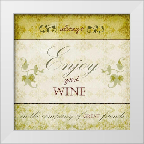 Wine Phrases VI White Modern Wood Framed Art Print by Studio W