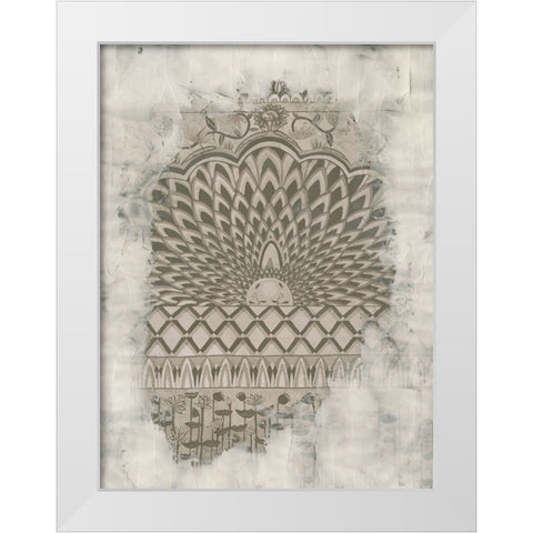 Non-Embellished Aged Indian Mural White Modern Wood Framed Art Print by McCavitt, Naomi