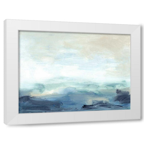 Bay Wave I White Modern Wood Framed Art Print by Gordon, Sharon