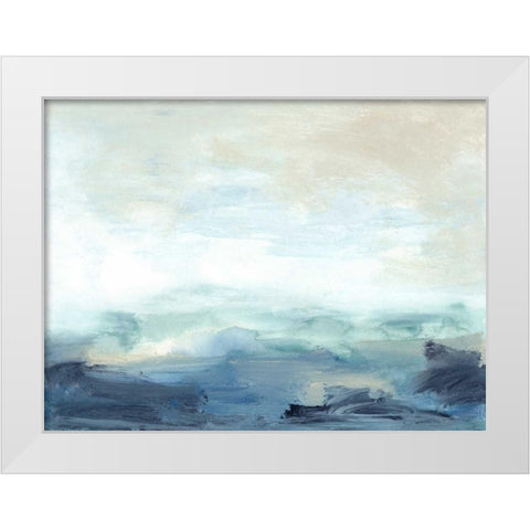 Bay Wave I White Modern Wood Framed Art Print by Gordon, Sharon