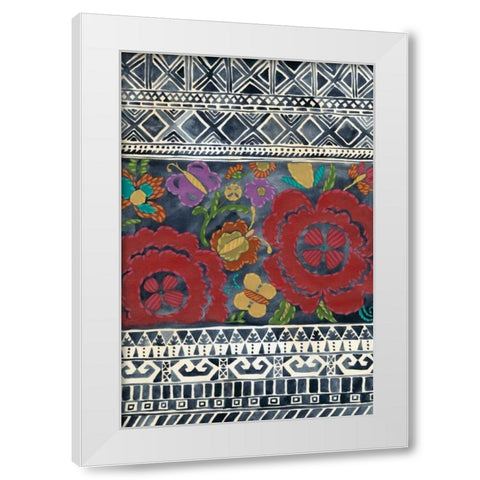 Batik Embroidery II White Modern Wood Framed Art Print by Zarris, Chariklia