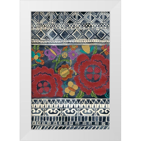 Batik Embroidery II White Modern Wood Framed Art Print by Zarris, Chariklia