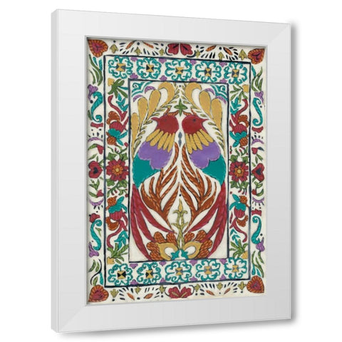 Batik Embroidery IV White Modern Wood Framed Art Print by Zarris, Chariklia