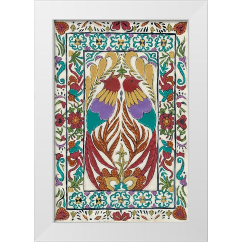 Batik Embroidery IV White Modern Wood Framed Art Print by Zarris, Chariklia