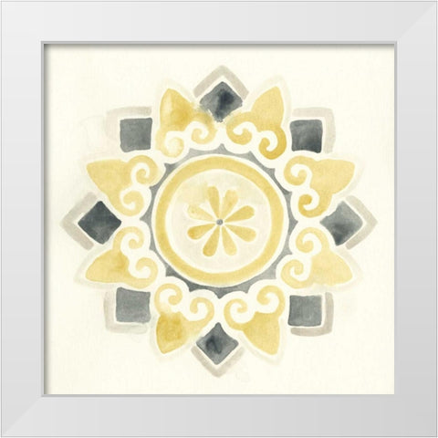 Modern Medallions I White Modern Wood Framed Art Print by Vess, June Erica