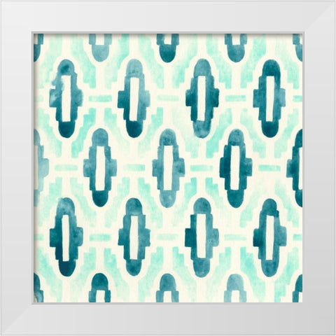 Ocean Tile III White Modern Wood Framed Art Print by Vess, June Erica