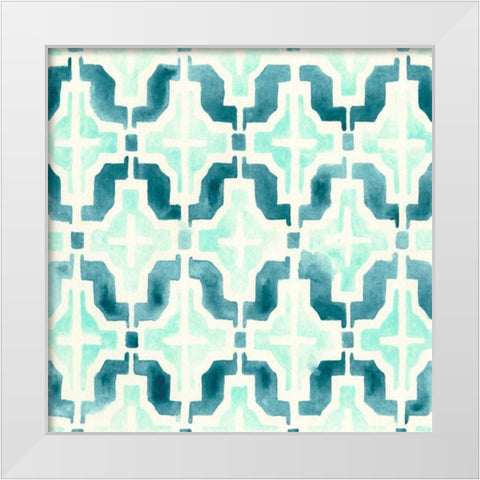 Ocean Tile IV White Modern Wood Framed Art Print by Vess, June Erica