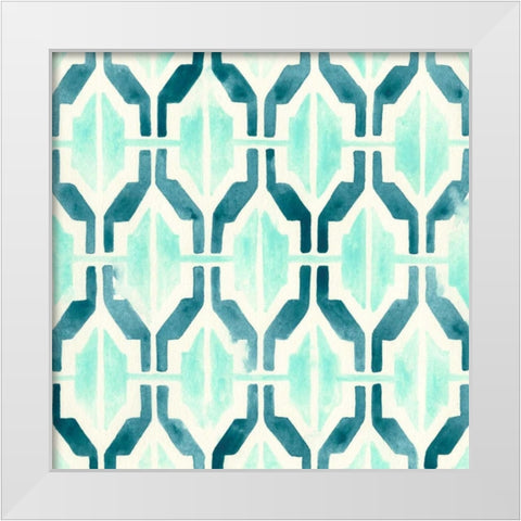 Ocean Tile VI White Modern Wood Framed Art Print by Vess, June Erica