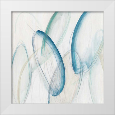 Discus I White Modern Wood Framed Art Print by Vess, June Erica