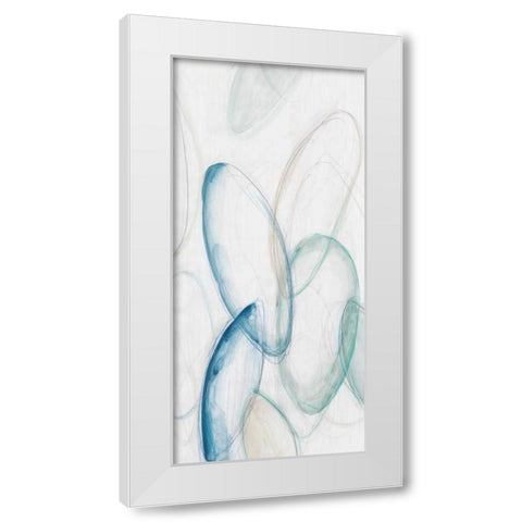 Discus III White Modern Wood Framed Art Print by Vess, June Erica
