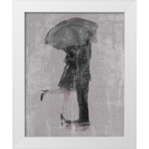 Rain Romance I White Modern Wood Framed Art Print by Studio W