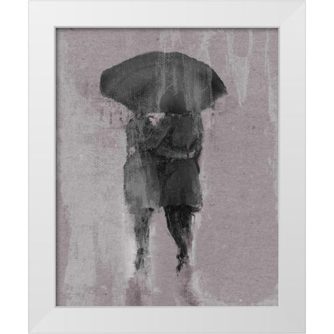 Rain Romance III White Modern Wood Framed Art Print by Studio W