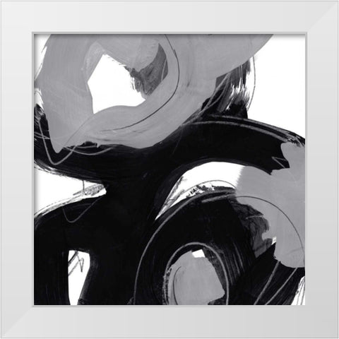 Monochrome VII White Modern Wood Framed Art Print by Vess, June Erica