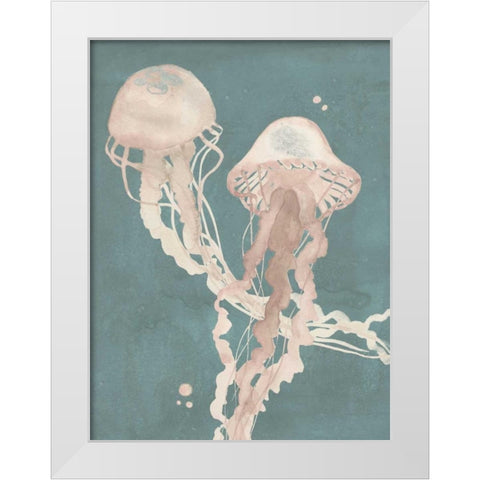 Jellyfish Dance I White Modern Wood Framed Art Print by Popp, Grace