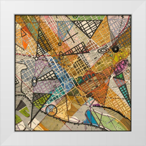 Modern Map of D.C. White Modern Wood Framed Art Print by Galapon, Nikki