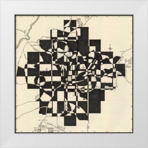 Modern Map of Atlanta White Modern Wood Framed Art Print by Galapon, Nikki