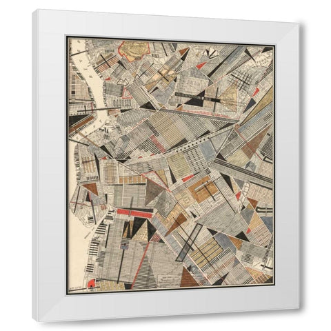 Modern Map of Brooklyn White Modern Wood Framed Art Print by Galapon, Nikki