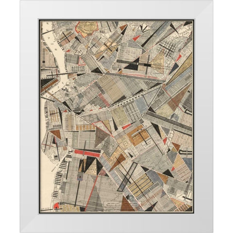 Modern Map of Brooklyn White Modern Wood Framed Art Print by Galapon, Nikki